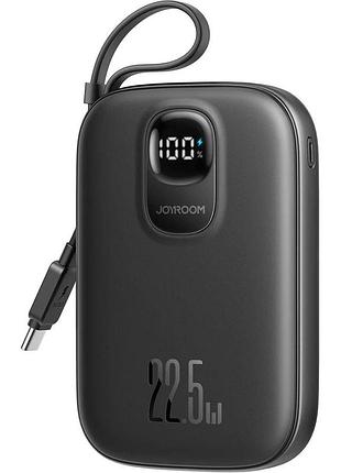 Повербанк joyroom jr-pbf17 10000 mah 22.5w со встроенным кабелем usb type-c черный