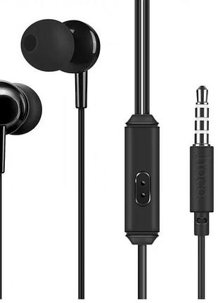 Наушники проводные hoco m14 initial sound universal earphones with mic 1.2м микрофон черные