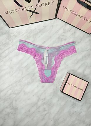 Трусики-стринги с высоким вырезом ноги и кружевной отделкой. victoria’s secret. оригинал 🇺🇸