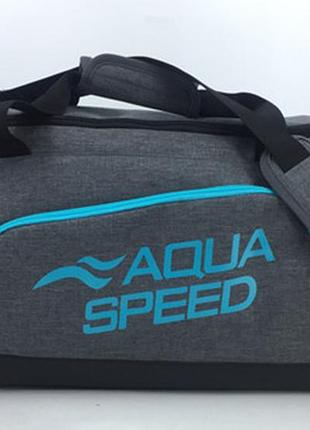 Сумка aqua speed duffel bag m 60145 35l сірий, блакитний уні 48x25x29см 141-34