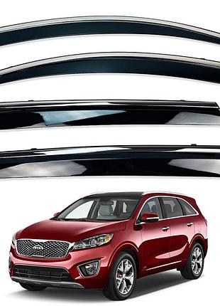 Д/в kia sorento 2015-2019 нерж. з хром полоскою (hawk)