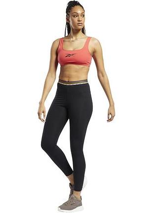 Топ reebok women's classic premium foundation logo cotton sports bra h41355