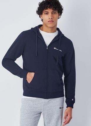 Толстовка hooded full zip sweatshirt 219837-bs501 champion m темно-синий 219837-bs501