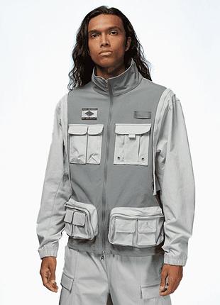 Куртка air jordan x solefly jacket grey dv7515-077