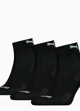 Шкарпетки (3 пари) unisex puma cushioned quarter 3p un 90794301 puma 35/38 чорний 90794301