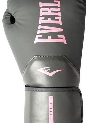 Перчатки боксерские everlast elite 2 boxing gloves серый, розовый 12 унций (p00003311) p00003311