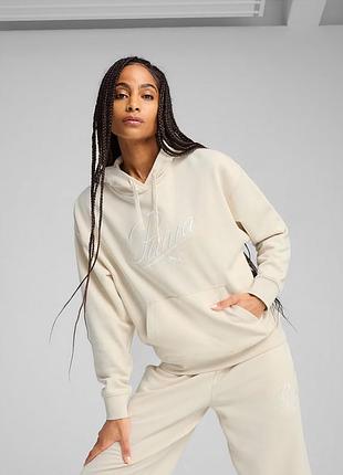 Толстовка script comfort hoodie 68498387 puma l бежевий 68498387