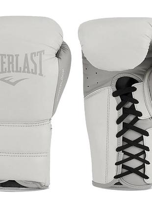 Перчатки боксерские everlast powerlock 2 pro training laced glove белый уни 14 унций (p00002370) p00002370