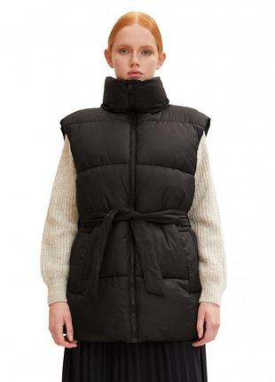 Жилетка belted puffer vest 1033562-14482 tom tailor l черный 1033562-14482
