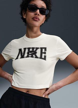 Футболка w nsw slim crop tee street hq1709-133 nike l білий hq1709-133 m