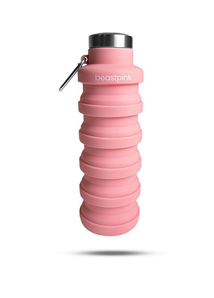 Складна пляшка для води рожева 500 мл - beastpink