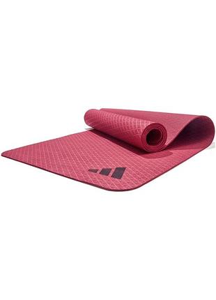 Килимок для йоги adidas yoga mat бордовий уні 176 х 61 х 0,4 см adyg-10001cb