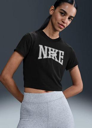 Футболка w nsw slim crop tee street hq1709-010 nike l чорний hq1709-010