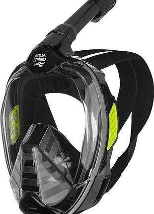 Маска для плавания aqua speed veifa zx 9857 черный, желтый s/m (554-38) 554-38