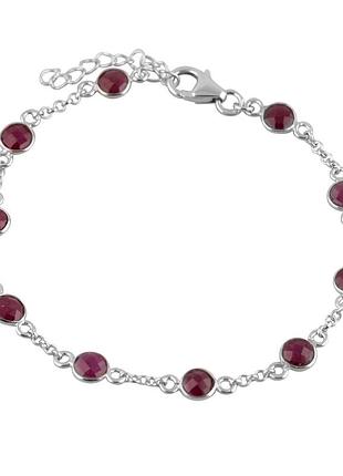 Серебряный браслет proba с натуральным рубином 7.116ct, вес изделия 3,58 гр (2118213) 1720 размер