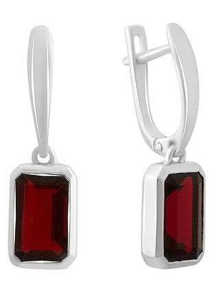 Серебряные серьги proba с искусственным гранатом nano 3.609ct (60002454)