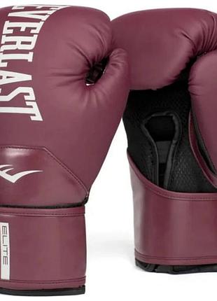 Перчатки боксерские everlast elite 2 boxing gloves бордовый уни 16 унций p00003303