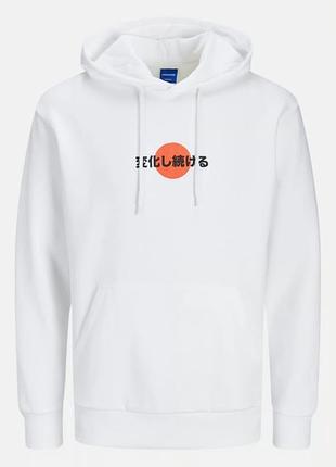 Худі jack andamp; jones jorbradley behind sweat hood gbs23 12257387-white