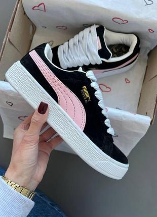Жіночі кросівки стильні пума суеде puma suede xl pink black 37