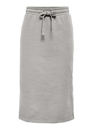 Спідниця onlwanted lt calf skirt swt 15244840-light grey melange only l сірий 15244840-light grey melan