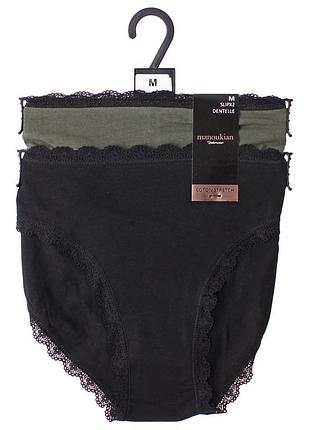 Трусы manoukian slips x2 femme черный, хаки жин l 13890784-3