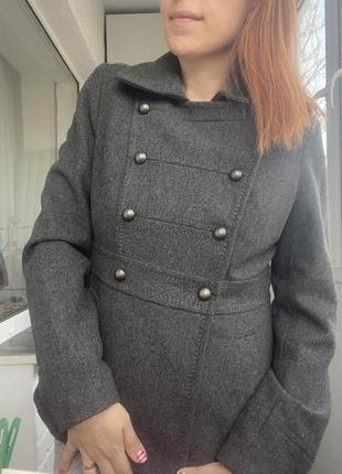 Короткое пальто с долей шерсти10 фото
