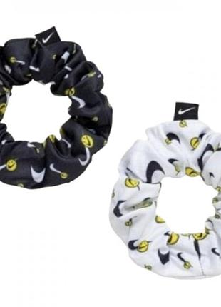 Резинка для волосся nike gathered hair ties 2.0 2 pk white/opti yellow/black osfm n.100.2455.111