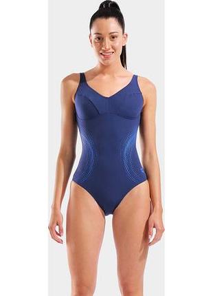 Купальник слитный для женщин arena shimmering swimsuit u back синий жин 38 010810-708 40