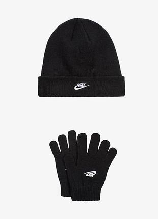 Шапка nike little kids club beanie - glove set 8a2961-023
