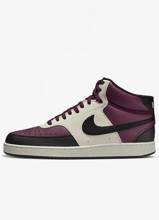Кросівки nike court vision mid nn dn3577-600 nike 10 (44) бордовий dn3577-600