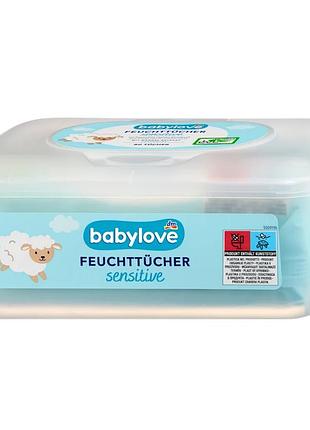 Салфетки babylove sensitive с экстрактом миндаля в пластиковом боксе