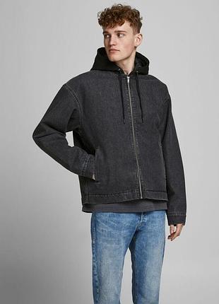 Куртка джинсовая jjiwolf jjjacket akm 791 12181165 black denim jackandamp;jones l черный 12181165blackdenim
