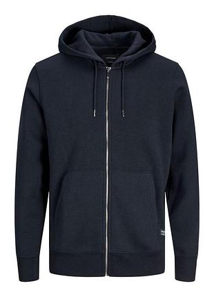 Толстовка jjesoft basic sweat zip hood noos 12191895-navy blazer-fit:reg fit jackandamp;jones l темно-сині 12191895-navy xxl
