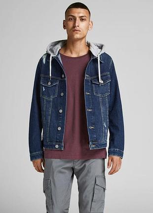 Куртка джинсова jjialvin jjjacket akm 250 12183593-blue denim jackandamp;jones l синій 12183593-blue denim