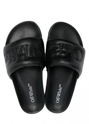 Шлепанцы off-white bookish leather sponge slider owit001s23lea0011010