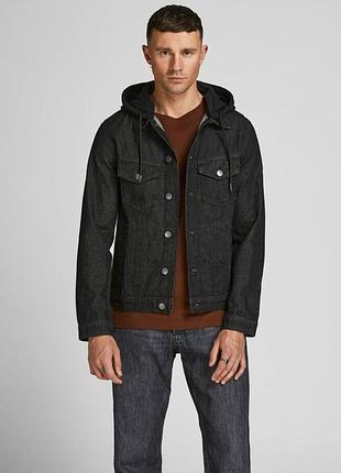 Куртка джинсова jjialvin jjjacket akm 252 12190866-black denim jackandamp;jones l чорний 12190866-black denim