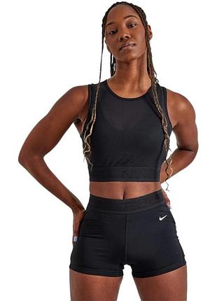 Жіночий топ найк оригінал nike pro mesh tank fn7387-010