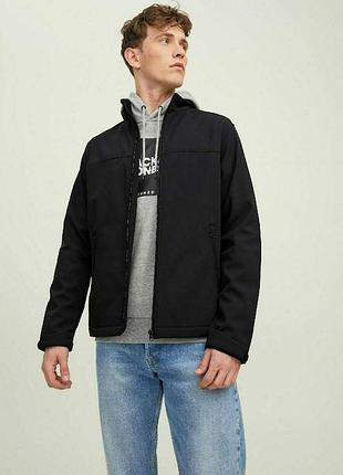 Куртка jjemarvin collar softshell 12212364-black jackandamp;jones l чорний 12212364-black