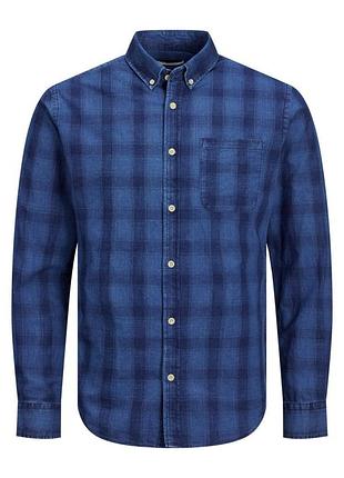 Сорочка jjclassic mix shirt ls 12188988-medium blue denim-stripes:/slim jackandamp;jones l синій 12188988-medium blue deni