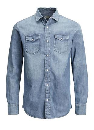Сорочка jjesheridan shirt l/s noos 12138115 medium blue denim jackandamp;jones 12138115mediumblueden m