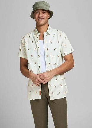 Сорочка jorplaya shirt ss 12187953 pale blue jackandamp;jones l білий 12187953paleblue
