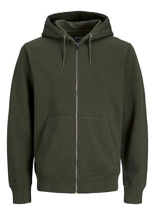 Толстовка jjesoft basic sweat zip hood noos 12191895-forest night-fit:reg fit jackandamp;jones xxl зеленый 12191895-forest