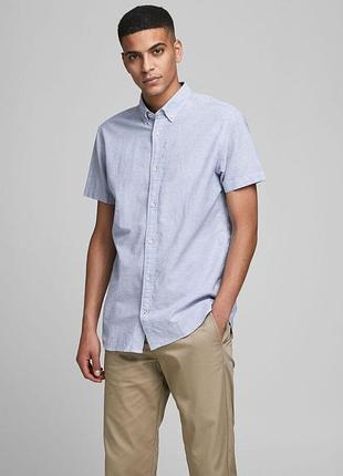 Рубашка jjesummer shirt slimfit 12163857 infinity jackandamp;jones l голубой 12163857infinity s