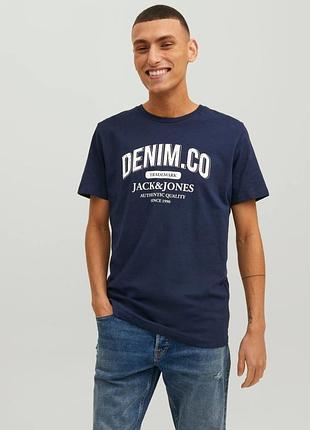 Футболка jjejeans tee ss o-neck noos 22/23 12210949-navy blazer jackandamp;jones 12210949-navy blazer