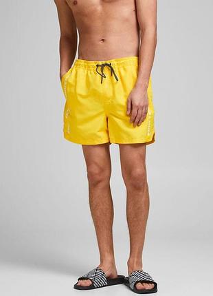 Шорти для плавання jjibali jjswimshorts akm logo tape 12183810 vibrant yellow jackandamp;jones xxl жовтий 12183810vibrantyellow