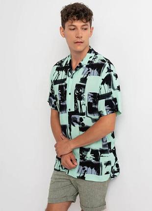 Сорочка jortide resort shirt ss tc220 12179803 yucca jackandamp;jones l бірюзовий 12179803yucca