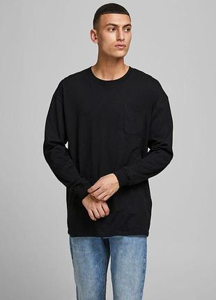 Футболка з довгими рукавами jorbrink tee ls crew neck 12186183 black jackandamp;jones l чорний 12186183black