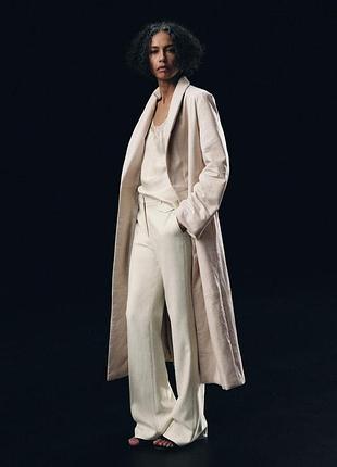 Стьобане шкіряне пальто тренч zara лімітована колекція