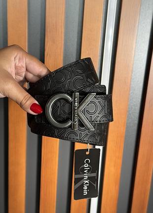 Ремень calvin klein matt black + silver