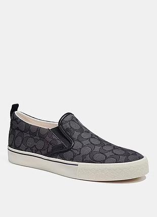 Мокасини coach 1941 black jacuard skate slip-on sneakers ca909 c